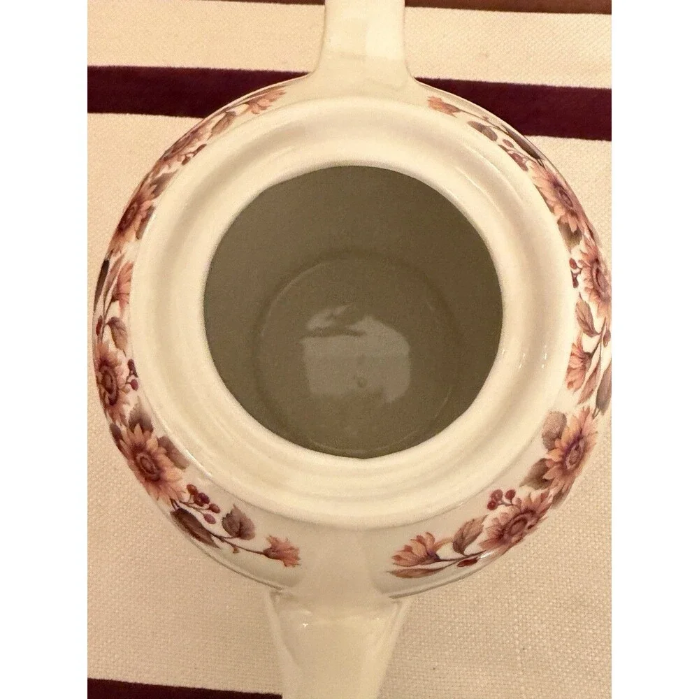 Vintage Martha Vaughn Lily Creek Teapot Hand-painted Rooster Sunflower Motif.